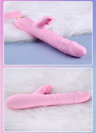 Erocome 摩羯座 兔子推撞旋转震动棒 - 粉红色