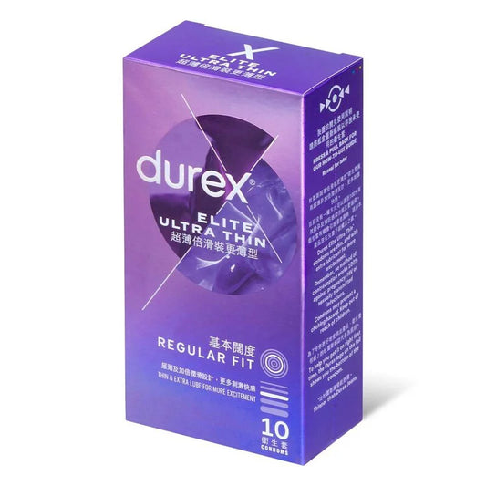 Durex 杜蕾斯 Elite Ultra Thin 超薄陪滑裝更薄型 10 片裝 乳膠安全套 (香港版)