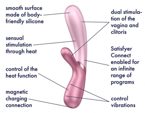 Satisfyer Hot Lover 加溫兔子震動棒 - 粉紅色/深粉紅色